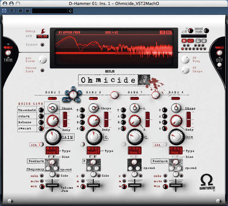 You can select a different type of distortion for each band.
